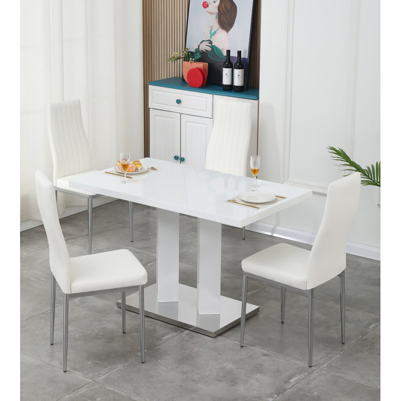Brittlynn 4 - Person Dining Set, White