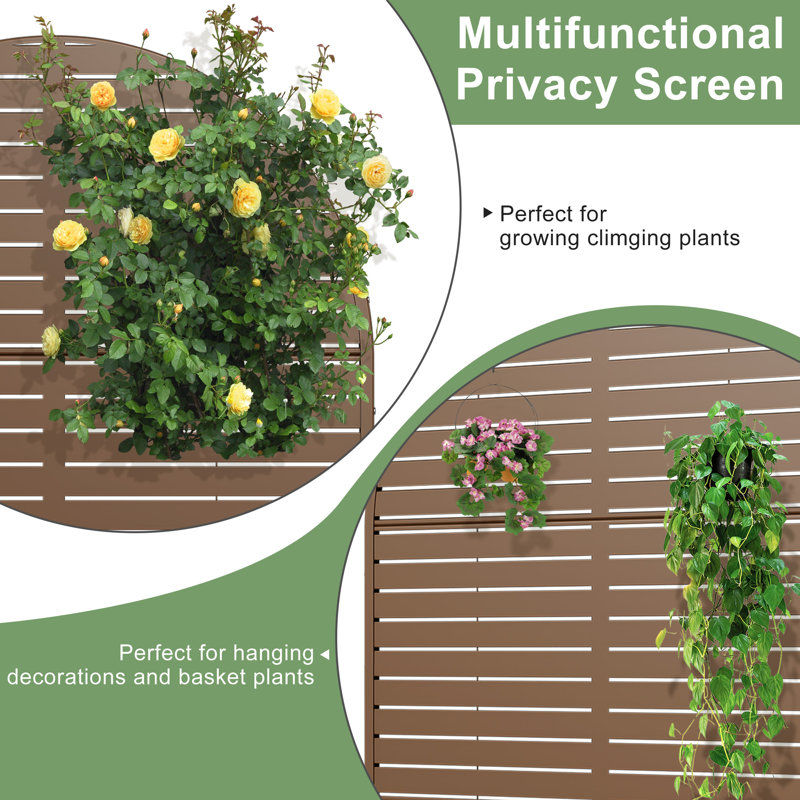 Arch Metal Planter Box with Trellis with Wheels, Brown, 72" H x 47" W x 16" D