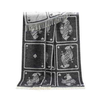 Black Playing Cards Recycled Merino Wool Throw