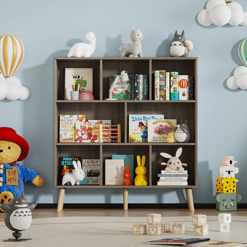 Adisyn No Subject Bookcase, Stone Gray, 42.5" H x 31.5" W x 9.4" D