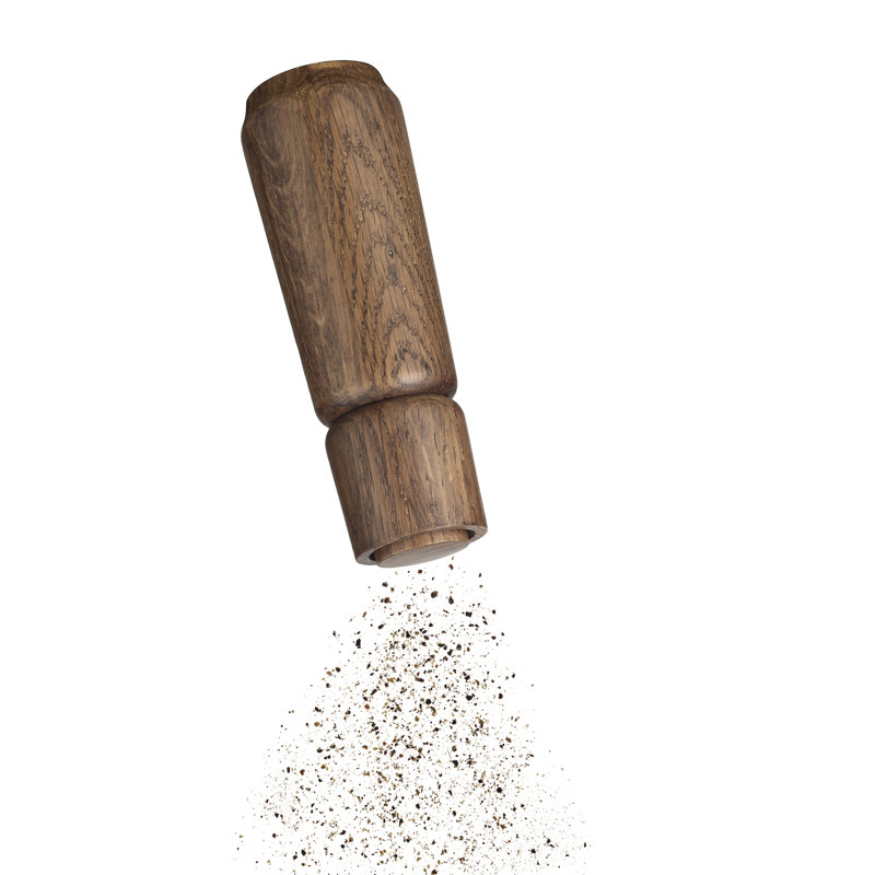Dark Oak Ceramic Salt and Pepper Mill with Adjustable Grain Size