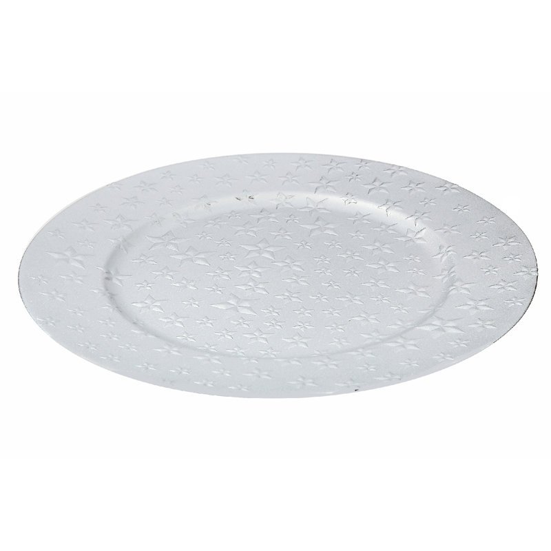 Fonte Melamine Abstract Charger, Silver