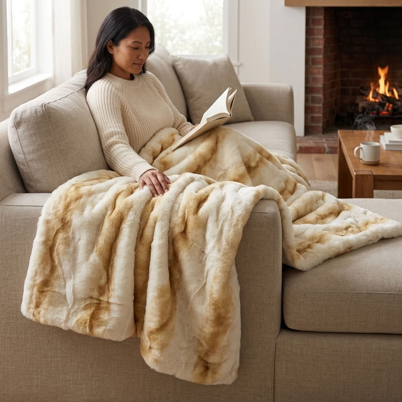 Couverture Snow Lynx Luxury, l 114 po x L 120 po, Couverture