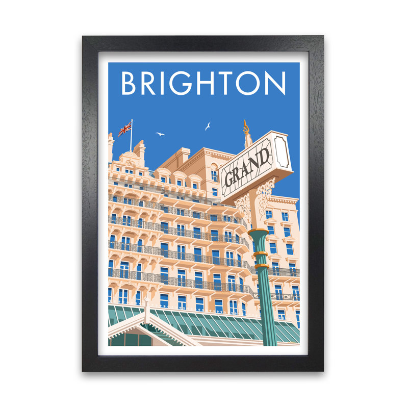 Brighton Grand by Stephen Millership - Print, Black, 84.1 cm H x 59.4 cm W x 5 cm D