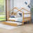 House Bed With Blackboard And Drawers, Classic Style, Creative Storage-552634206-552634194