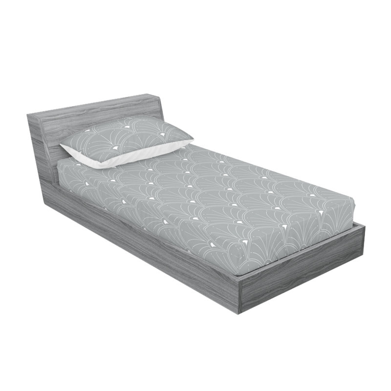 Microfiber Floral Sheet Set, Gray, Twin Sheet Set + 1 Pillowcase