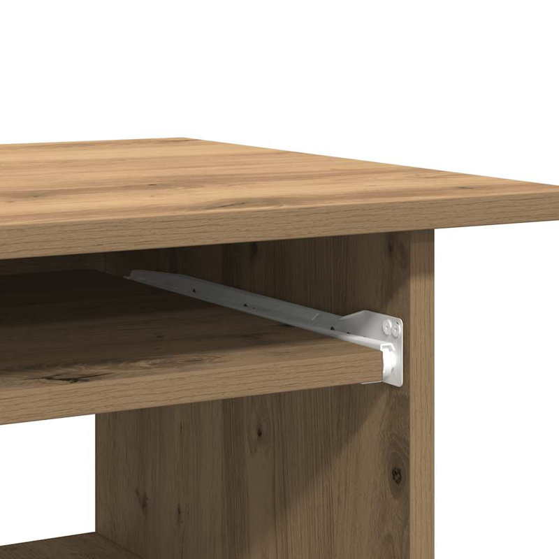 Petit bureau rectangulaire en bois d'ingénierie artisanal, Gris