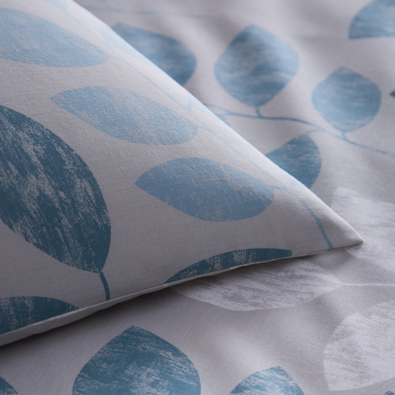 AVANI Cotton Blend Floral Duvet Cover Set with Pillowcases, Super King Duvet Cover  + 2 Standard Pillowcases, Blue