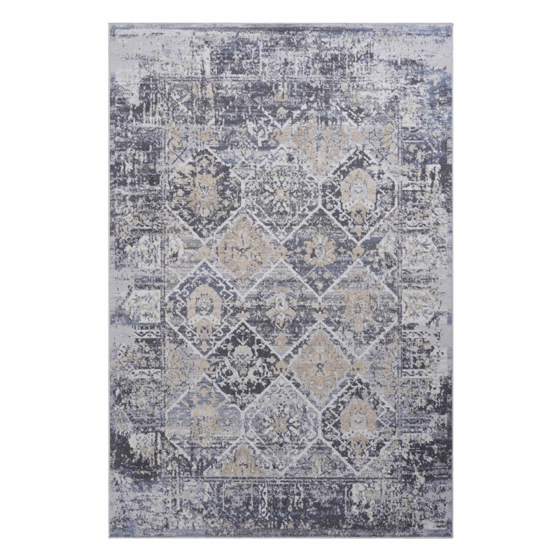 Traditional Style Area Rug, Machine-Woven Rug For Study, Home, Office, Rectangle 5'3" x 7'6"