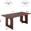 Table de salle à manger Modern Farmhouse, plateau rectangulaire en bois 71 po, pieds en métal robustes-562068391