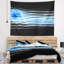 Tapisserie vagues à lumières fractales bleu ciel abstrait-28498230