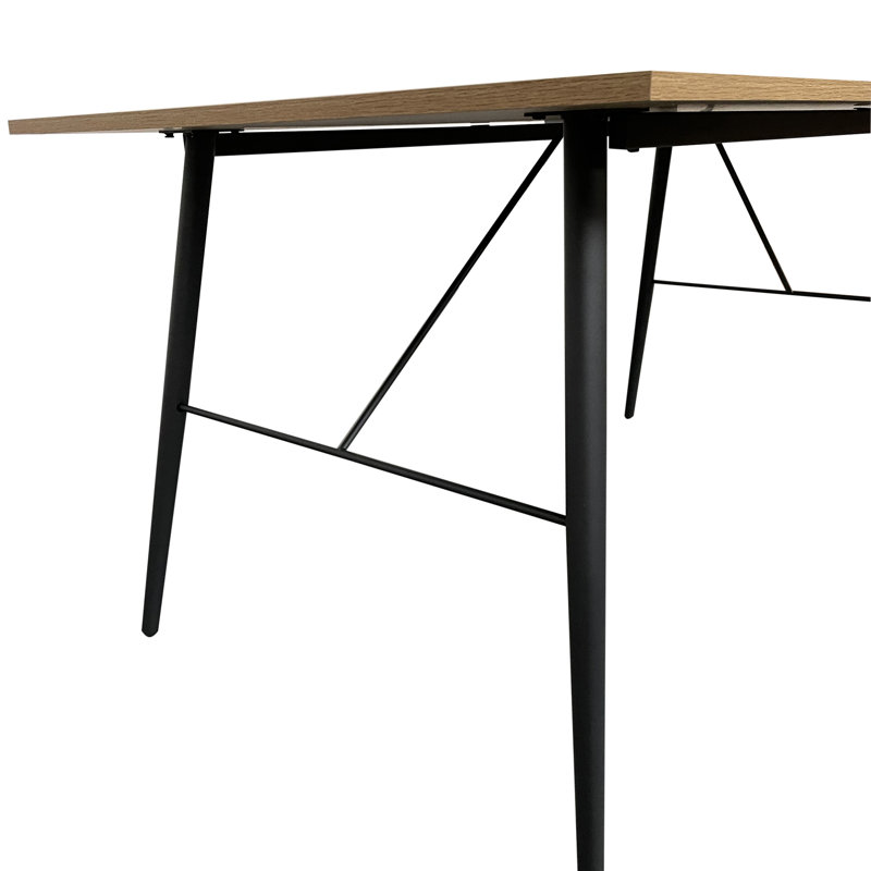 Arrowood Metal Base Dining Table, Oak