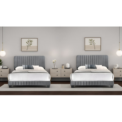 Ensemble de lit double en velours Valletta