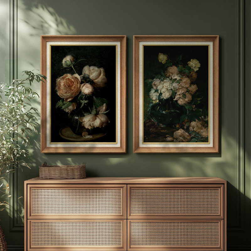 Ensemble de 2 œuvres d'art encadrées de qualité supérieure sur toile de qualité supérieure avec cadre de 26 po x 36 po