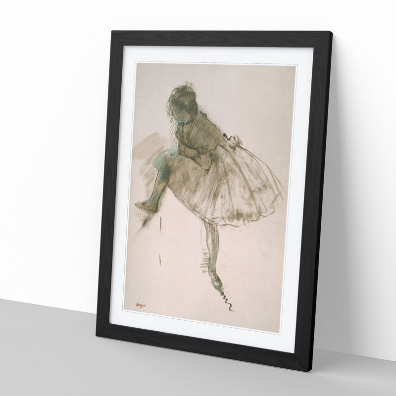 Study of a Ballet Ballerina Dancer Vol.2 by Edgar Degas - Framed Print, Black Framed, 48cm H x 36cm W x 2cm D