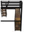 Lit mezzanine double en métal double avec bureau et tablettes en L, cadre de lit superposé de jeu robuste pour la chambre à coucher-1242795185-1242795186