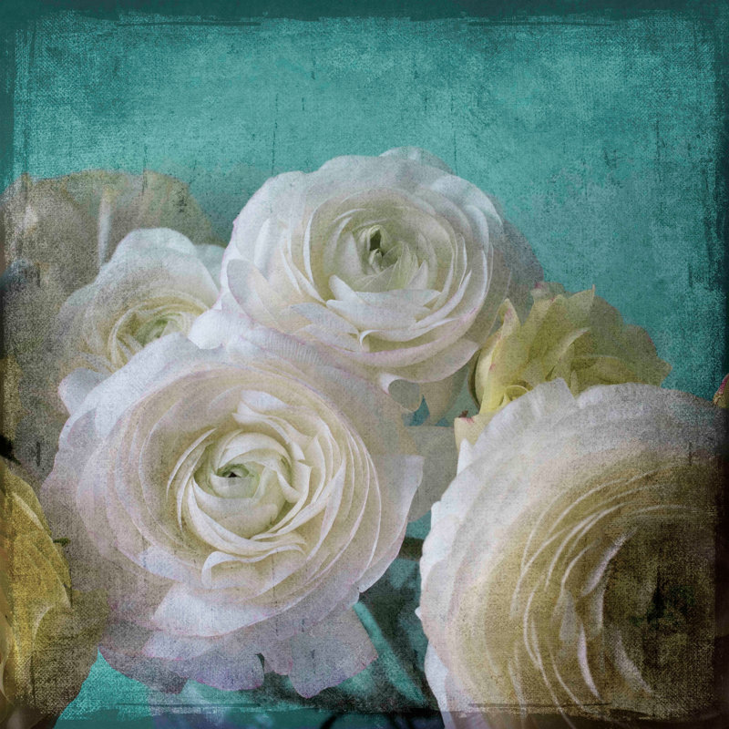 Yellow Ranunculus Floral Canvas Print 40" x 40"