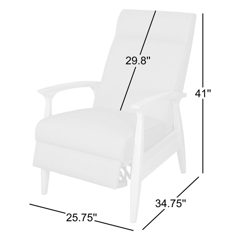 Piedmont Upholstered Recliner, Beige, Walnut Wood