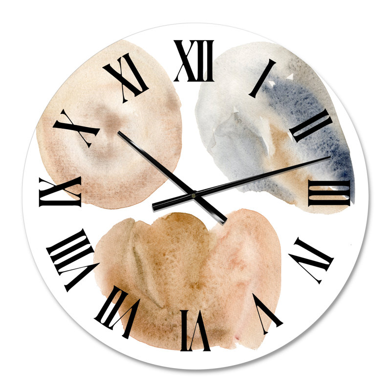 Ensemble de vacances avec horloge murale abstraite bleue et beige, Petit