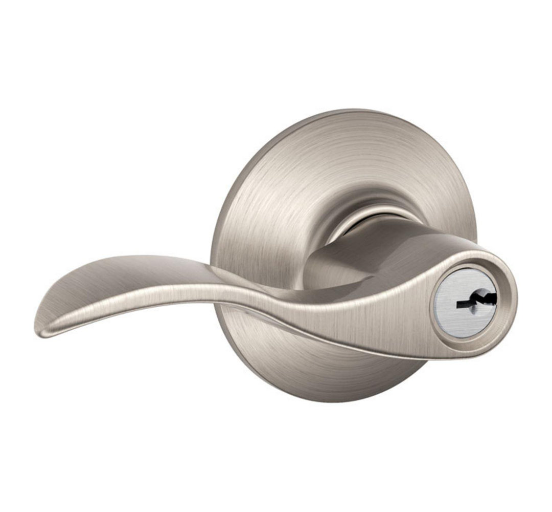 Schlage Accent Satin Nickel Steel Entry Lockset ANSI Grade 2 1-34 in. Schlage