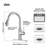 Kitchen Faucet With Pull-Down Sprayer, Stainless Steel Single-Handle Kitchen Sink Faucet With Deck For Rvs, Farmhouses, Laundry Sinks-114398729