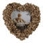 Cadre photo romantique romantique en forme de cœur - Décoration murale chic pour le vestibule - Cadre photo décoratif pour présentoir de salon - 6 po, doré