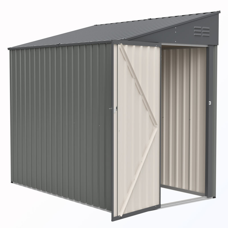Remise Lean-To avec porte verrouillable, Gris / olive
