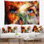 Portrait femme plume collage tapisserie-28485159