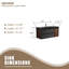 Lavabo de salle de bain noyer en quartz noir mat