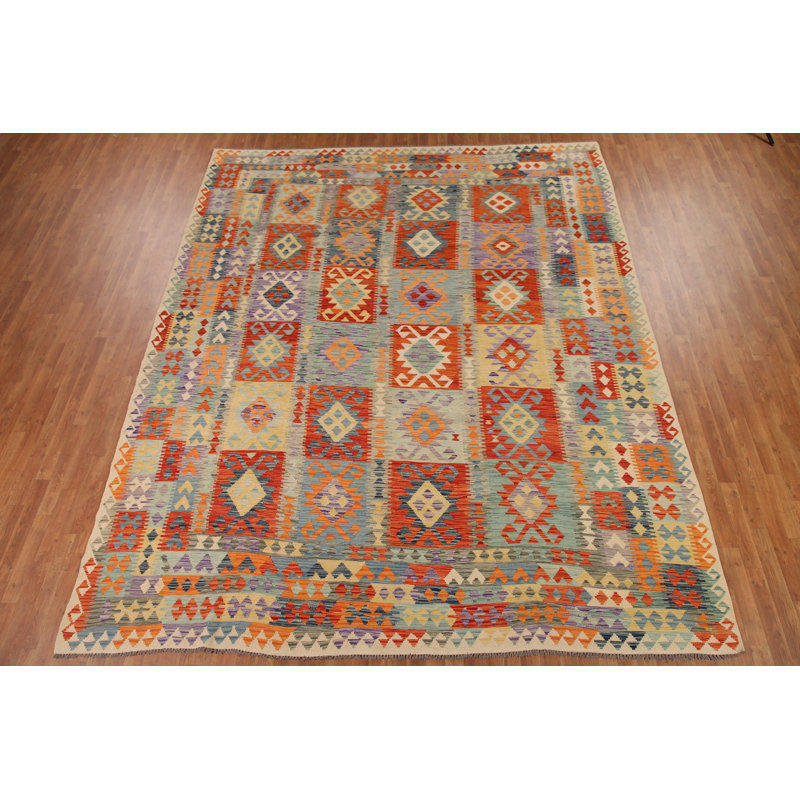 Tapis kilim en laine tissé à la main 10 x 13