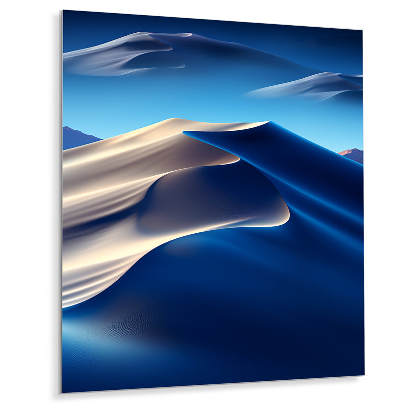 «Blue Nocturnal Desert Dunes III» - art mural désert en métal, H 20 po x l 12 po x P 1 po