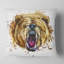 «Growling Grizzly Bear Aquarelle», coussin imprimé animal-29516659-29516662