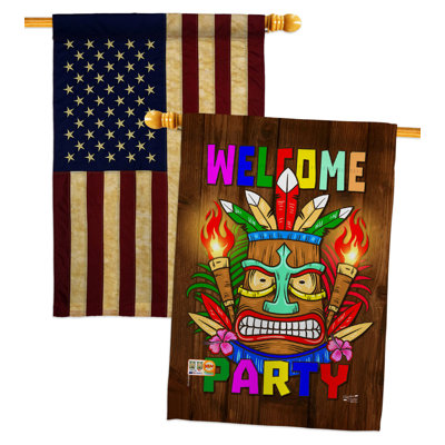 Drapeau de maison en polyester à 2 côtés 40 x 28 po