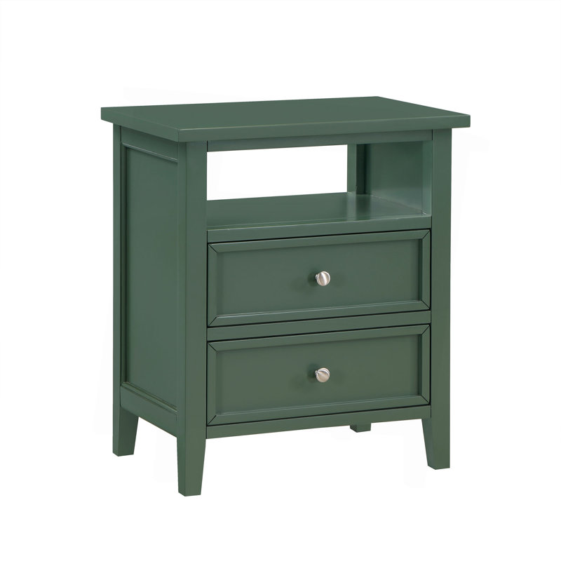 Weston 2 Drawer Nightstand, Antique Green