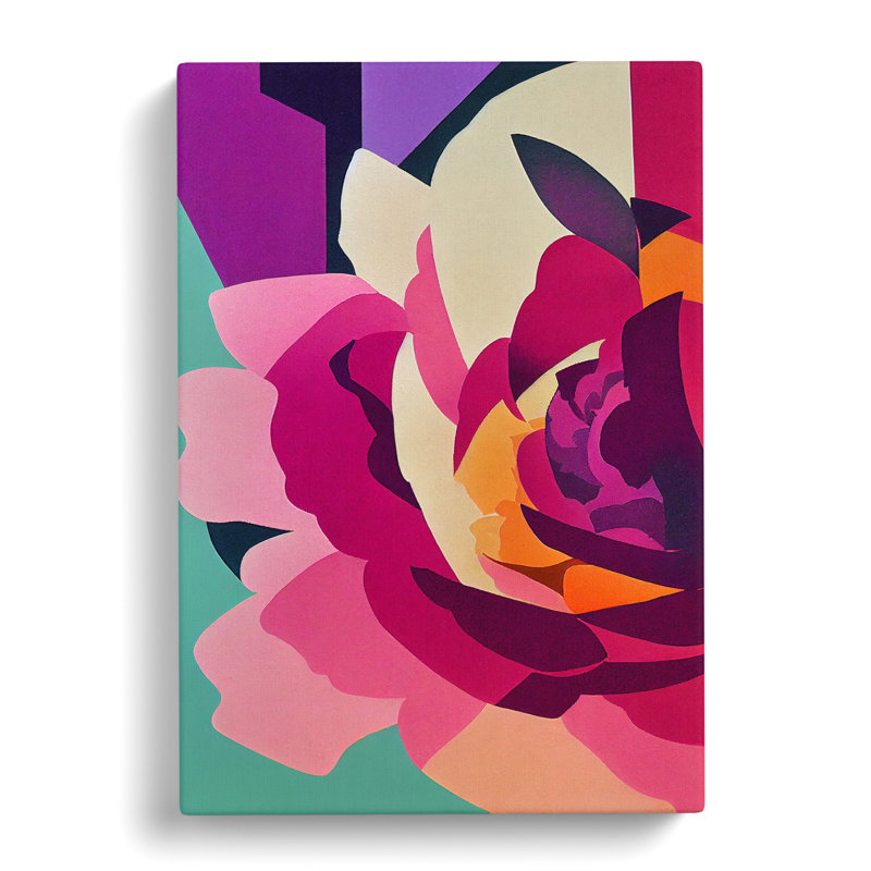 Estaugh Peony Flower Suprematism - Wrapped Canvas, 60cm H x 40cm W x 3cm D