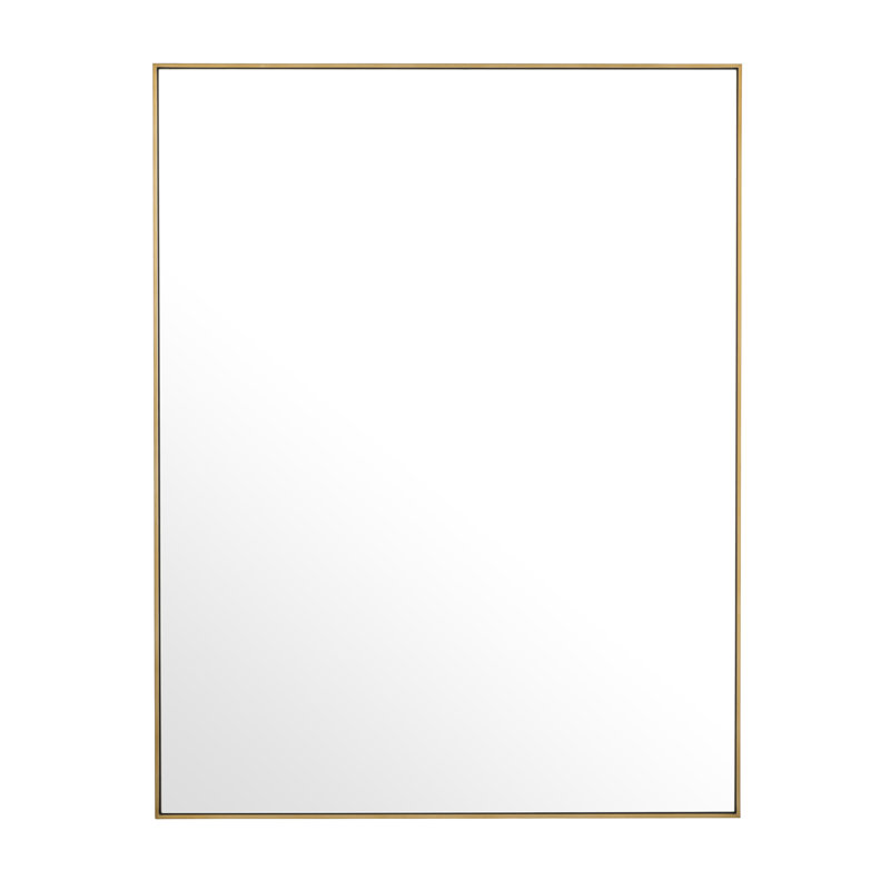 Miroir d'appoint moderne et contemporain en laiton brossé Redondo, 55,12 po x 70,87 po