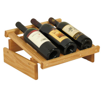 Geis 3 Bottle Solid Wood Tabletop Wine Bottle Rack
