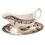 Spode Woodland Sauce Boat & Std Mall/Snp/Rabt