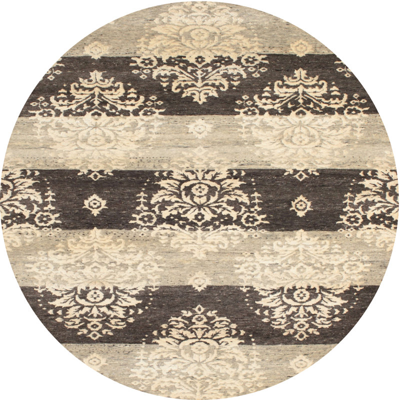 Tapis brun/gris zone contemporaine, Rond 6 pi