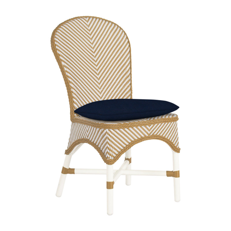 Chaise d'appoint Savoy - Craie et blanc / naturel, Craie / blanc / naturel, Trépointe, Velours indigo