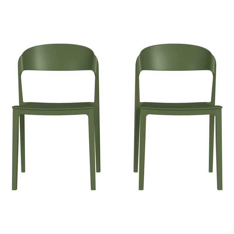Ensemble de 2 chaises de patio empilables, Green
