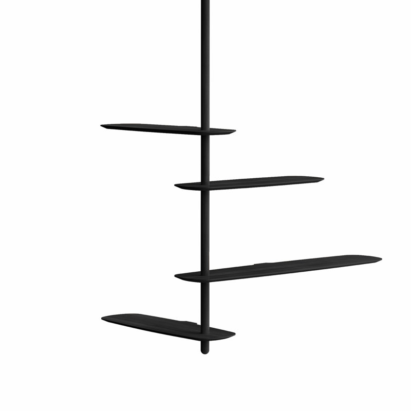 Unica Shelving Ceiling, Black, 65.35" H x 48" W x 11.8" D