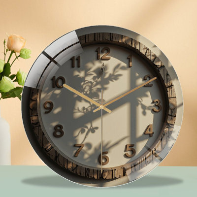 Horloge murale en bois avec design élégant et art contemporain - Horloge murale moderne en verre 12 po