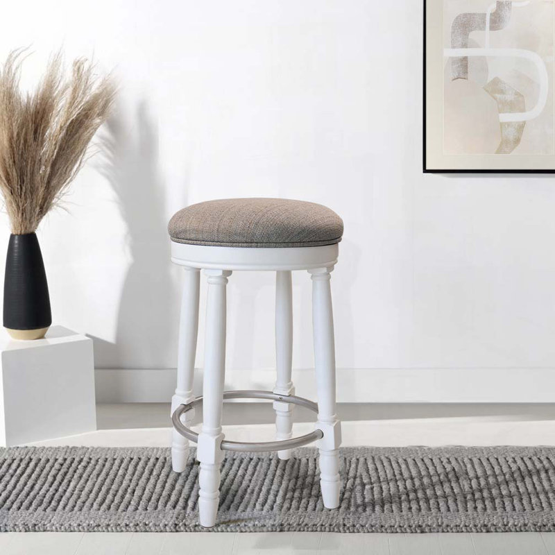 Tabouret de bar pivotant à 360 °, Brun, Blanc