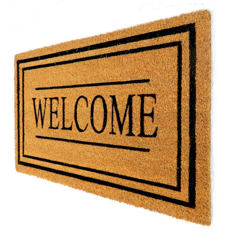 Tapis en fibre de coco avec support en PVC imprimé naturel 18 po X P 30 po L