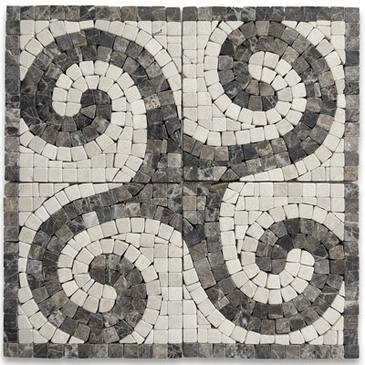 Carreau de mosaïque en marbre pour mur et plancher 4,75 "x 4,75" Petra Emperador