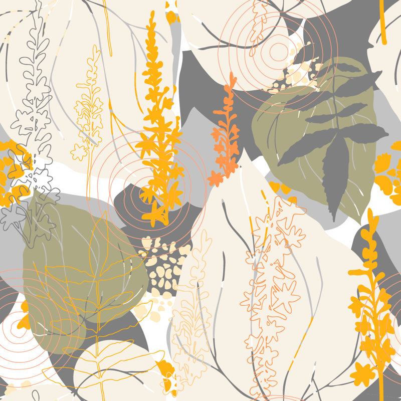 Floral Tile, 2.08' W x 10.42' L