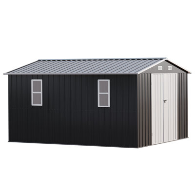 Metal Storage Shed with 2 DIY Sun-Grid Windows