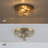 Bora Modern Flush Mount Ceiling Light With Clear And Green Textured Glass Shade-1675236105