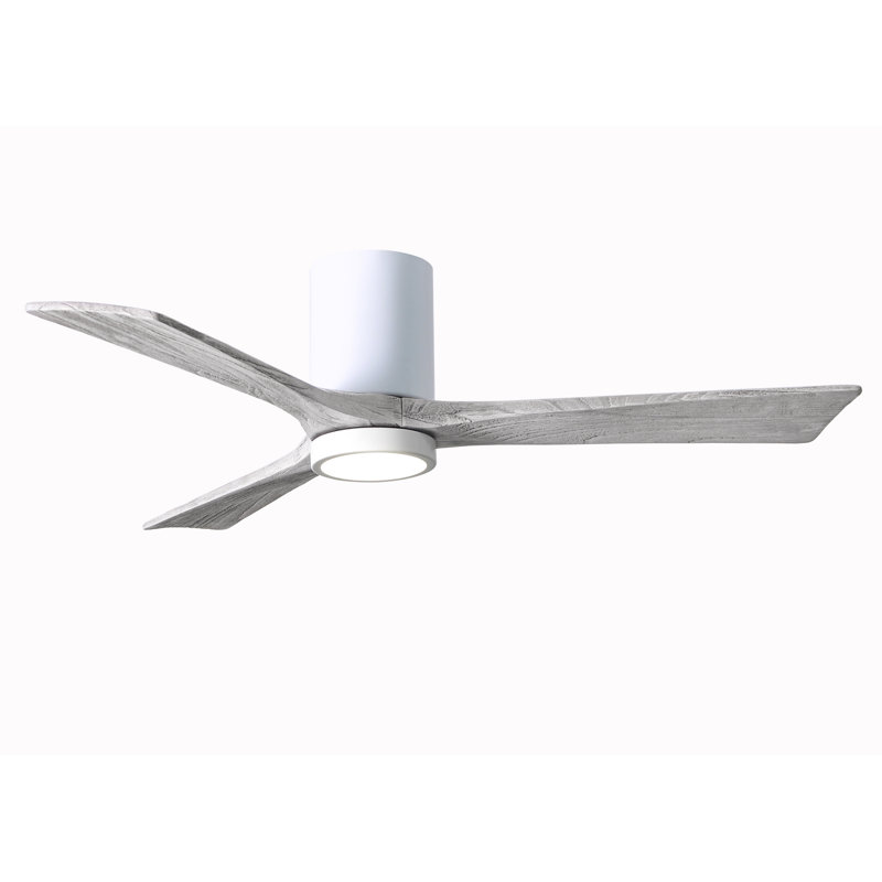 Irene LED Ceiling Fan, Barn Wood Tone, 52", Gloss White